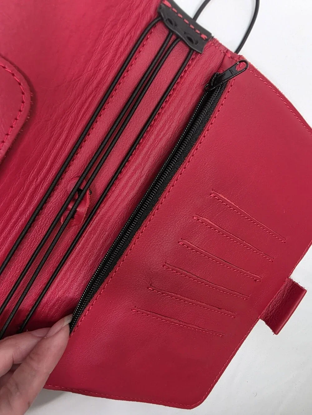 Planner Perfect Leather Travelers Notebook Cover Black & Red